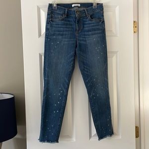 Loft Jeans, Modern Skinny Crop with white stars, Size 27/4
